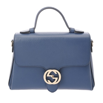 グッチ チェーンショルダー インターロッキング 2WAY アウトレット品 ブルー 510302 レザー レディース バッグ 【bag】