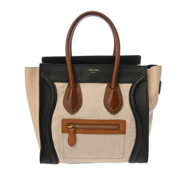 セリーヌ ラゲージ マイクロショッパー ベージュ 189793 キャンバス/レザー レディース バッグ 【bag】