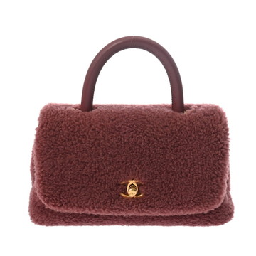 シャネル トップハンドル フラップバッグ XS 2WAY ボルドー A92990 シアリング レディース バッグ 【bag】