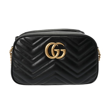 グッチ GGマーモント スモールカメラバッグ ブラック 447632 レザー レディース バッグ 【bag】