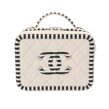 シャネル CCフィリグリー 2WAYチェーンショルダー ホワイト キャビアスキン レディース バッグ 【bag】