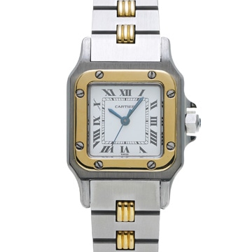 カルティエ サントスガルベ ゴドロンブレス アンティーク ホワイト レディース 時計 【wristwatch】