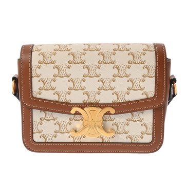 セリーヌ ティーントリオンフバッグ ホワイト 188882BZ4 トリオンフキャンバス/カーフスキン レディース バッグ 【bag】