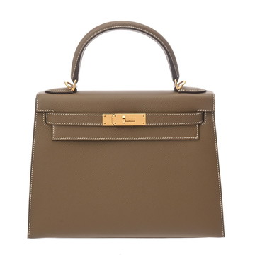 エルメス ケリー28 外縫い エトゥープ ヴォーエプソン レディース バッグ 【bag】