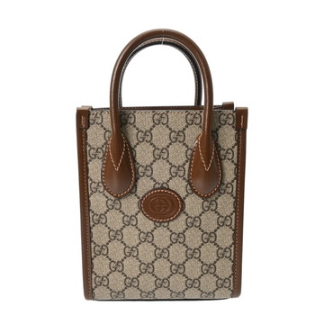 グッチ インターロッキングG ミニトート ベージュ/ブラウン 671623 GGスプリームキャンバス/レザー レディース バッグ 【bag】