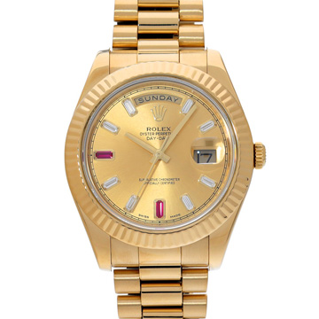 ロレックス デイデイト II 218238BG シャンパン/ダイヤモンド/ルビー メンズ 時計 【wristwatch】