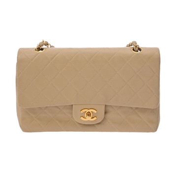 シャネル マトラッセ チェーンショルダー 25cm Wフラップ ベージュ A01112 キャビアスキン レディース バッグ 【bag】