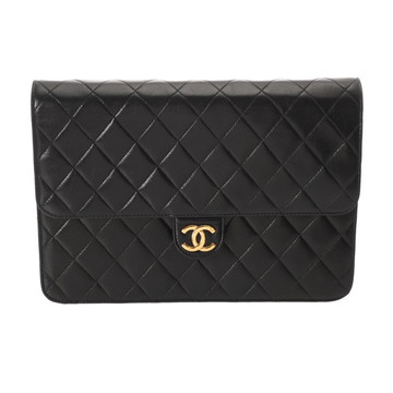 シャネル プッシュロック 25cm ブラック ラムスキン レディース バッグ 【bag】