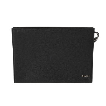 グッチ ロゴスモールポーチ ブラック 771155 レザー メンズ バッグ 【bag】