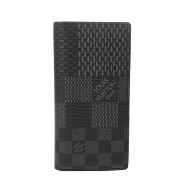 ルイヴィトン ダミエグラフィット 3D ポルトフォイユブラザ NM ブラック/グレー N60436 ダミエキャンバス メンズ 財布 【purse】