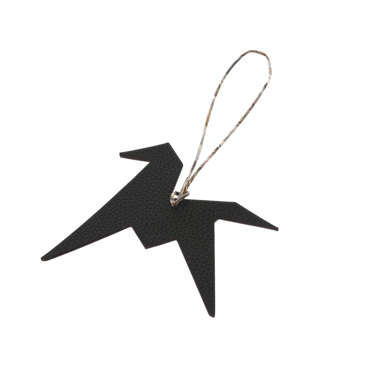 エルメス プティアッシュ オリガミ バッグチャーム ローズパープル/ブラック シェーブル/シルク ユニセックス ジュエリー 【jewelry】