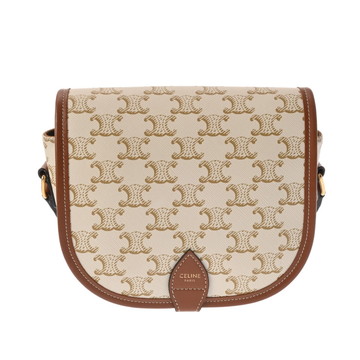 セリーヌ トリオンフ ブザスショルダー ホワイト レザー/PVC レディース バッグ 【bag】