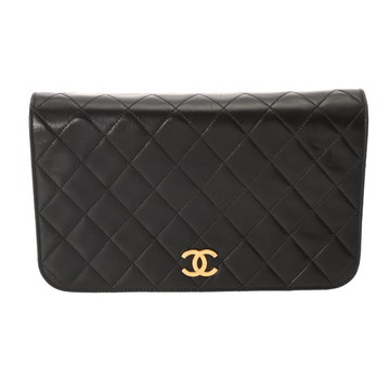 シャネル マトラッセ プッシュロック チェーンショルダー 23cm ブラック ラムスキン レディース バッグ 【bag】