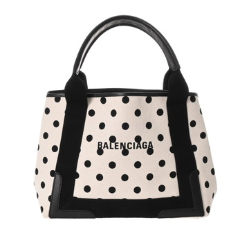 バレンシアガ ネイビーカバス S ドット柄 ホワイト/ブラック 339933 キャンバス/レザー レディース バッグ 【bag】