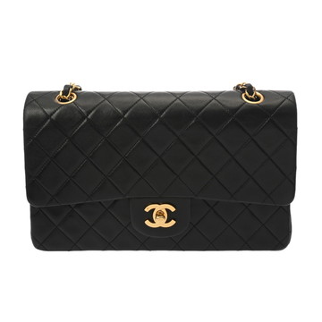 シャネル マトラッセ Wフラップ チェーンショルダー 25cm ブラック A01112 ラムスキン レディース バッグ 【bag】