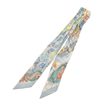 エルメス ツイリー SPLASH PARK ライトブルー系/マルチカラー シルク100％ レディース 【other】