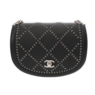シャネル ラウンドミニ フラップバッグ ココアイレット ブラック カーフ レディース バッグ 【bag】