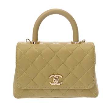 シャネル マトラッセ トップハンドル ミニフラップバッグ XXS 2WAY ピスタチオ AS2215 キャビアスキン レディース バッグ 【bag】