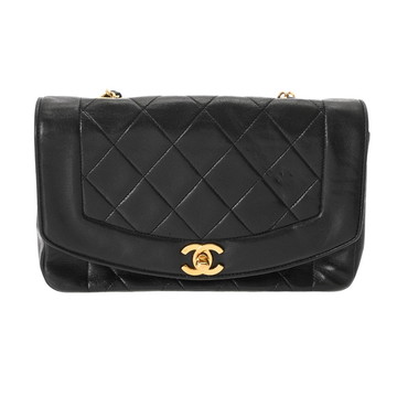 シャネル ダイアナ チェーンショルダー 22cm ブラック A01164 ラムスキン レディース バッグ 【bag】
