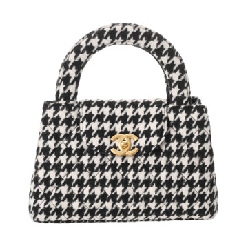 シャネル マトラッセ ミニショッピングバッグ 千鳥柄 ブラック/ホワイト AS4416 ウール レディース バッグ 【bag】