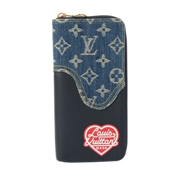 ルイヴィトン モノグラムデニム ジッピーヴェルティカル NIGO LV made ネイビー M81107 デニム ユニセックス 財布 【purse】