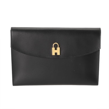 エルメス ポシェットカデナ ブラック ボックスカーフ メンズ バッグ 【bag】