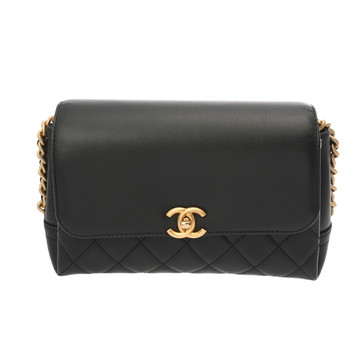 シャネル マトラッセ チェーンショルダー ブラック レザー レディース バッグ 【bag】
