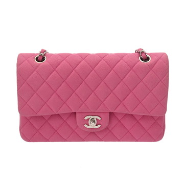 シャネル マトラッセ チェーンショルダー 25cm Wフラップ ピンク A01112 マットキャビアスキン レディース バッグ 【bag】