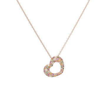 ポンテヴェキオ クロスネックレス ダイヤ 0.12ct R 0.43ct K18ピンクゴールド PG レディース ジュエリー 【jewelry】
