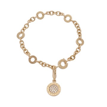 ブルガリ ブルガリブルガリ チャームブレスレット ダイヤ K18イエローゴールド YG ユニセックス ジュエリー 【jewelry】