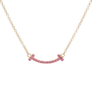 ティファニー Tスマイル ネックレス ミニ K18ピンクゴールド PG レディース ジュエリー 【jewelry】