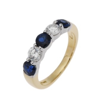 クチンスキー 一文字リング サファイア ダイア #10 K18ホワイトゴールド WG/K18イエローゴールド YG レディース ジュエリー 【jewelry】