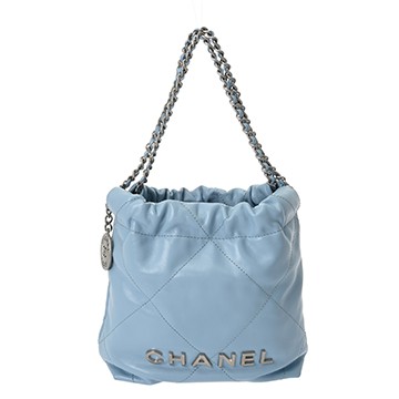 シャネル シャネル 22 ミニ ハンドバッグ ライトブルー AS3980 シャイニーカーフ レディース バッグ 【bag】