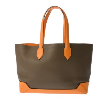 エルメス マキシボックス カバス 30 オリガン/ジョーヌドール エヴァーカラー/ヴォーエプソン レディース バッグ 【bag】