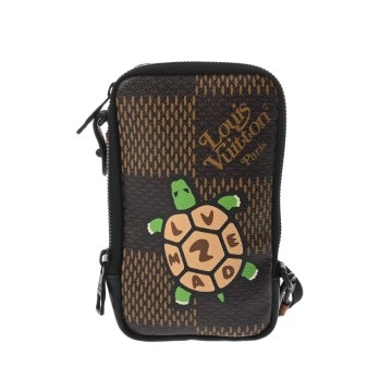 ルイヴィトン ダミエ ダブル フォン ポーチ NIGOコラボ ブラウン N40377 ダミエジャイアント ユニセックス バッグ 【bag】