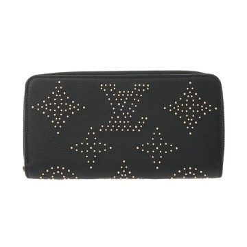 ルイヴィトン モノグラムアンプラント ジッピーウォレット スタッズ ノワール M82649 レザー ユニセックス 財布 【purse】