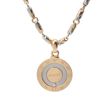 ブルガリ パッソドッピオ ホロスコープトップ付き K18イエローゴールド YG/ステンレス ユニセックス ジュエリー 【jewelry】