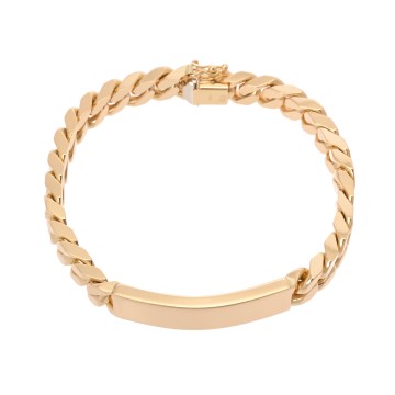 ウノアエレ 喜平 プレートデザイン ブレスレット K18イエローゴールド YG メンズ ジュエリー 【jewelry】