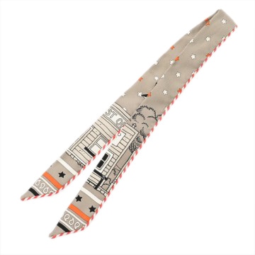 エルメス ツイリードール キャンディ PARIS STATION グレー/マルチ シルク100％ レディース 【other】