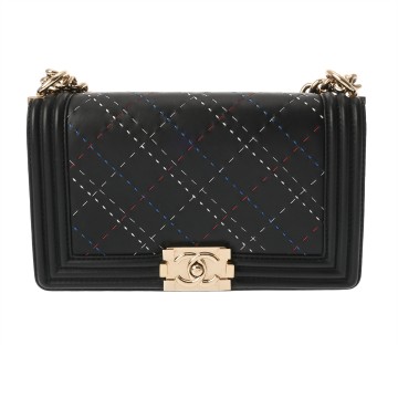 シャネル チェーンショルダー 25 ブラック レザー レディース バッグ 【bag】