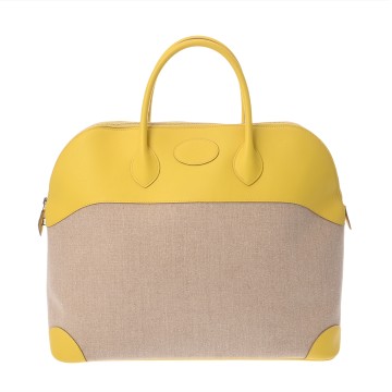 エルメス ボリード リラックス 45 ライム/フィセル トワルアッシュ/エバーカラー ユニセックス バッグ 【bag】