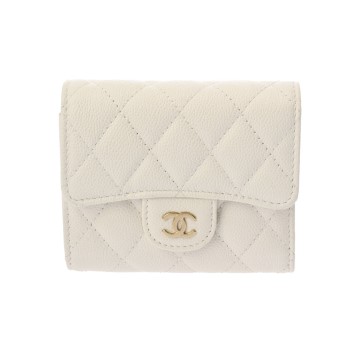 シャネル クラシック スモールフラップウォレット ホワイト AP0229 グレインドカーフスキン レディース 財布 【purse】