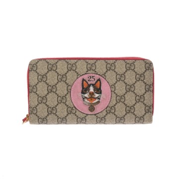 グッチ ラウンドファスナー ボスコパッチ 長財布 ベージュ 506279 GGスプリームキャンバス レディース 財布 【purse】