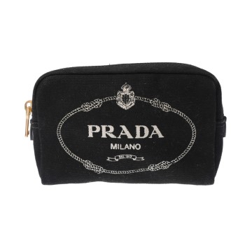 プラダ カナパロゴ ブラック/ゴールド金具 1NA021 キャンバス レディース 【bag】