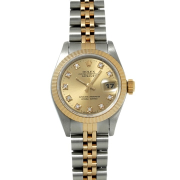 ロレックス デイトジャスト 10Pダイヤ 69173G シャンパンコンピュータ/ダイヤモンド レディース 時計 【wristwatch】