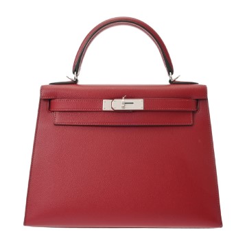 エルメス ケリー 28 外縫い ルージュアッシュ ヴォーエプソン レディース バッグ 【bag】