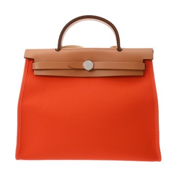 エルメス エールバッグ ジップ PM オレンジポピー/ゴールド トワルオフィシェ/ヴァッシュハンター レディース バッグ 【bag】