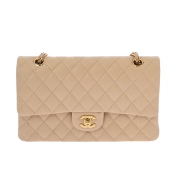 シャネル マトラッセ Wフラップ Wチェーンショルダー 25 ベージュ A01112 ラムスキン レディース バッグ 【bag】