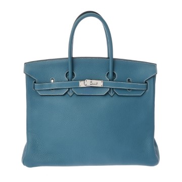エルメス バーキン 35 ブルージーン トリヨンクレマンス ユニセックス バッグ 【bag】