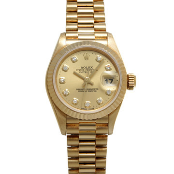 ロレックス デイトジャスト 10Pダイヤ 69178G シャンパン/ダイヤモンド レディース 時計 【wristwatch】